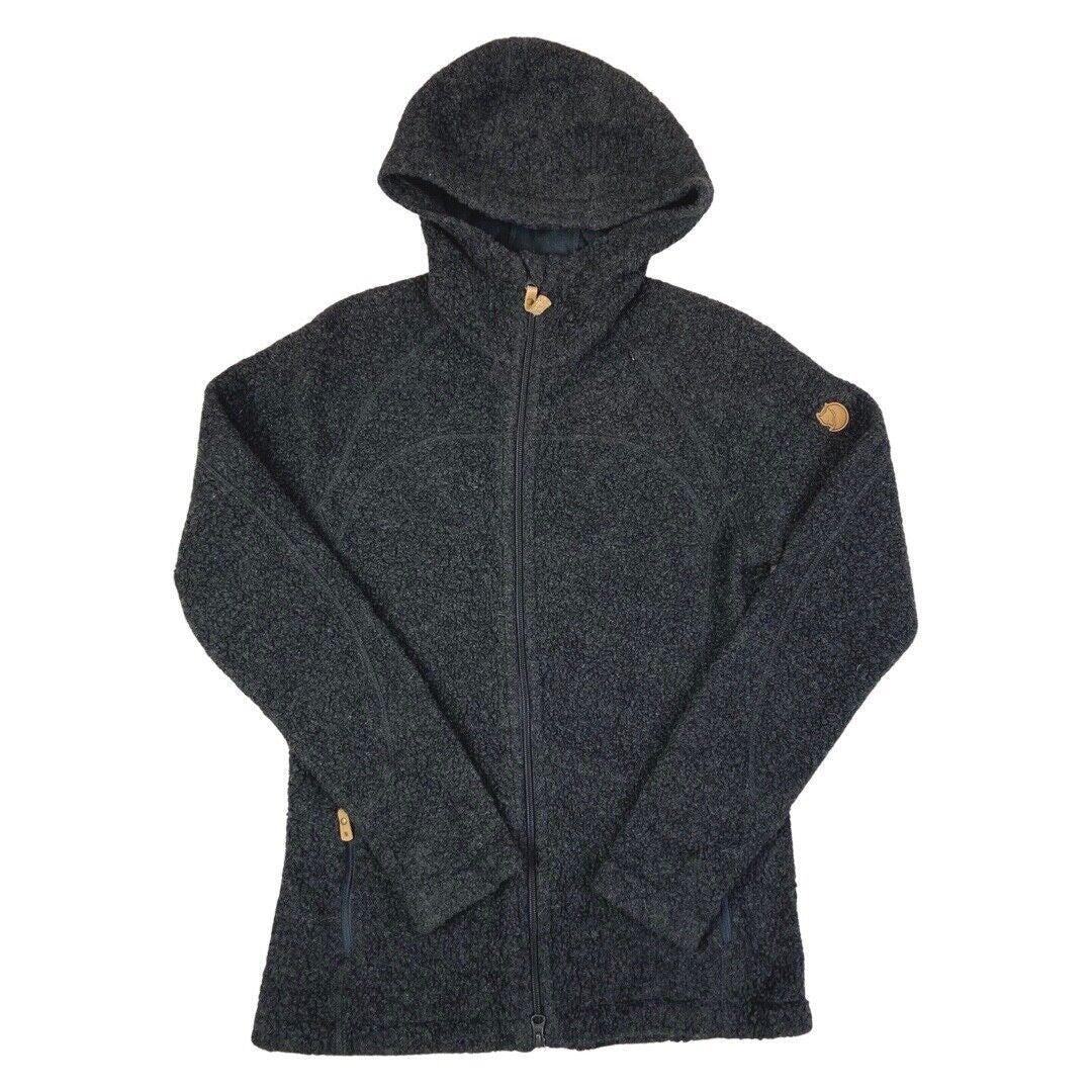 Vintage 90s 00s Grey Fjällräven Zip Down Hooded Fleece S