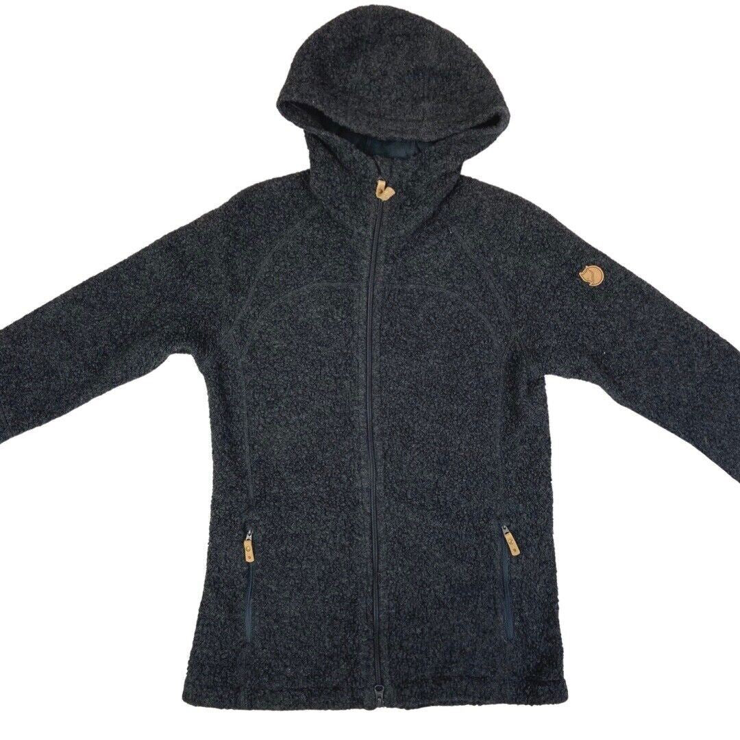 Vintage 90s 00s Grey Fjällräven Zip Down Hooded Fleece S