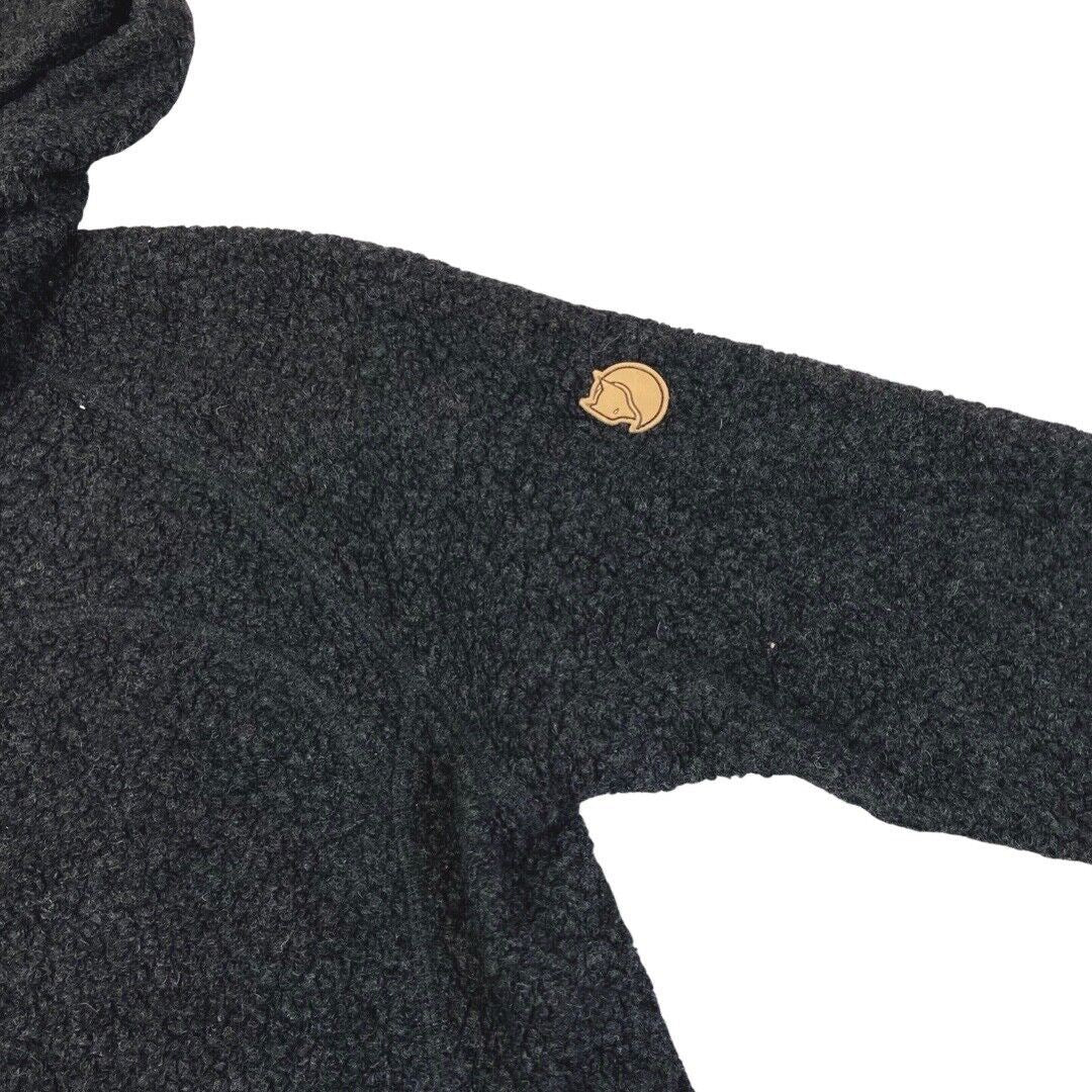 Vintage 90s 00s Grey Fjällräven Zip Down Hooded Fleece S