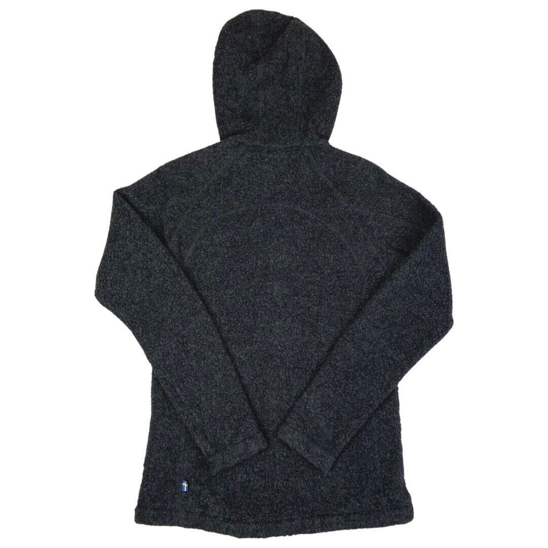 Vintage 90s 00s Grey Fjällräven Zip Down Hooded Fleece S