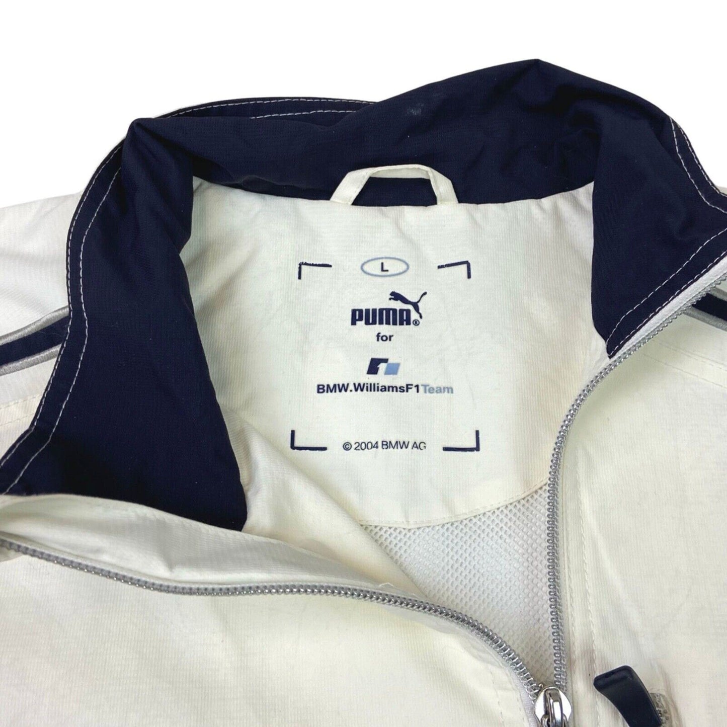 Vintage Rare 90s 00s White Blue Puma F1 BMW Williams Jacket L