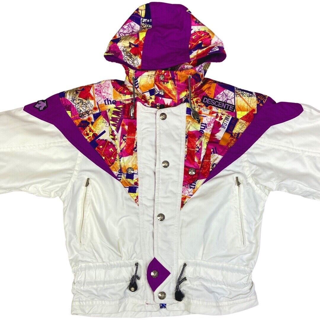 Vintage 90s White Pink Descente Ski Jacket L