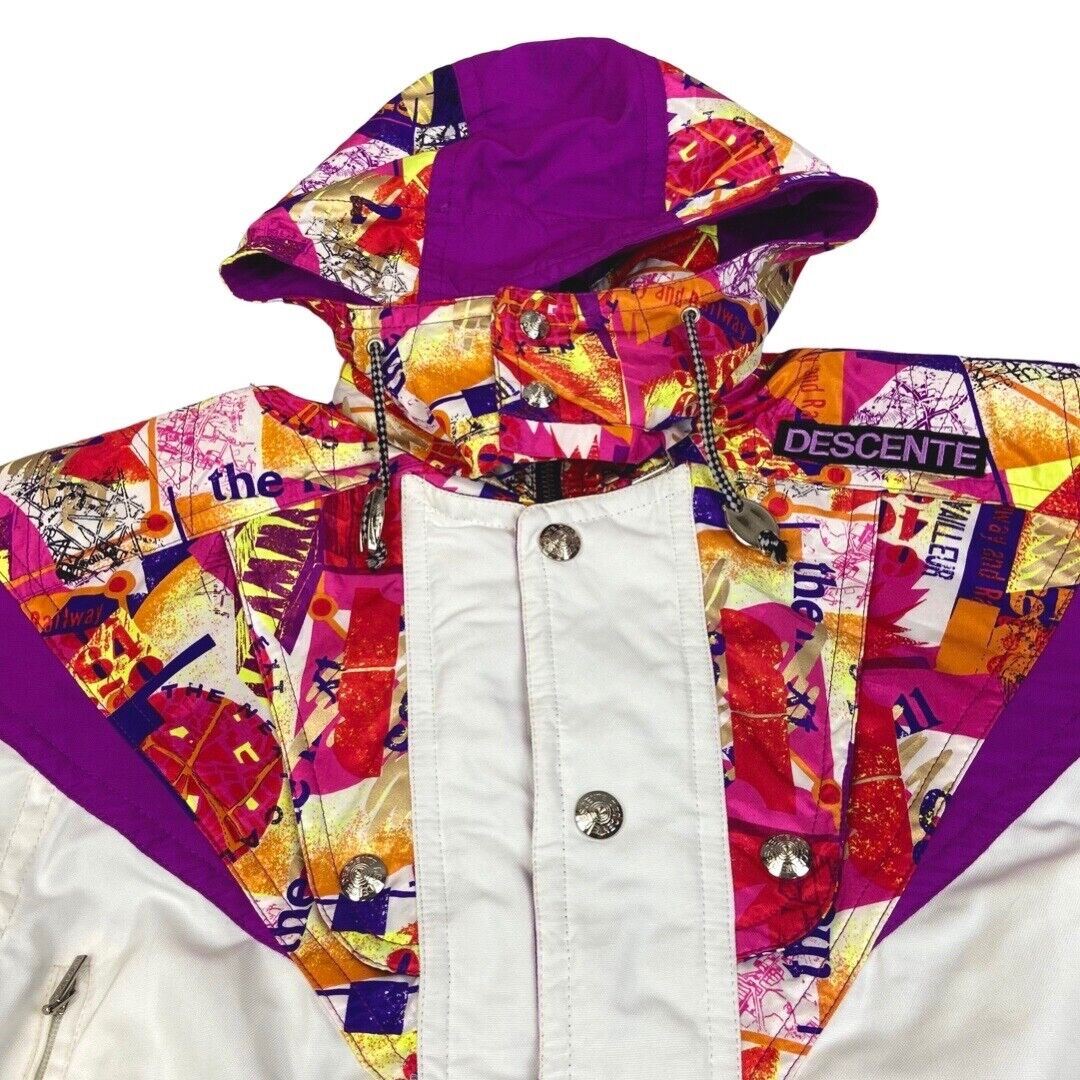 Vintage 90s White Pink Descente Ski Jacket L