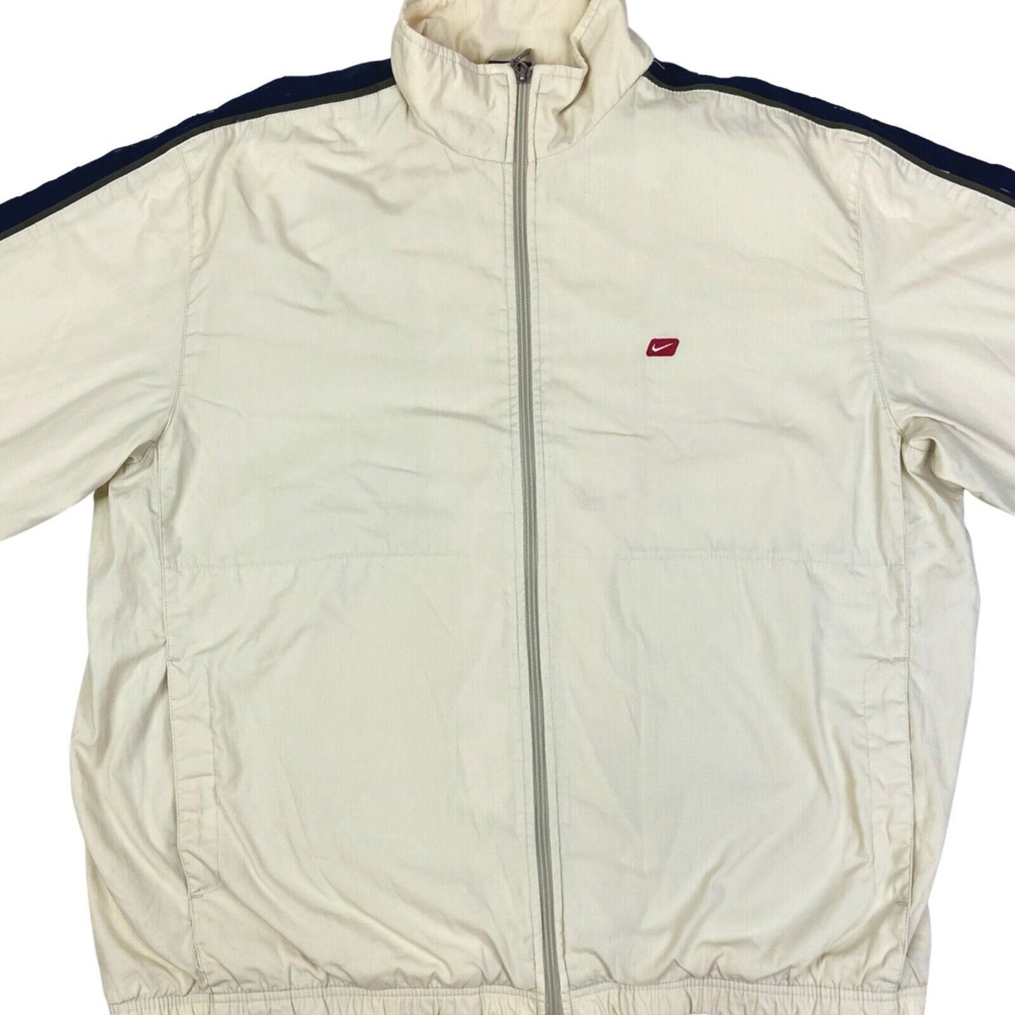 Vintage 90s Cream Navy Nike Embroidered Windbreaker XL