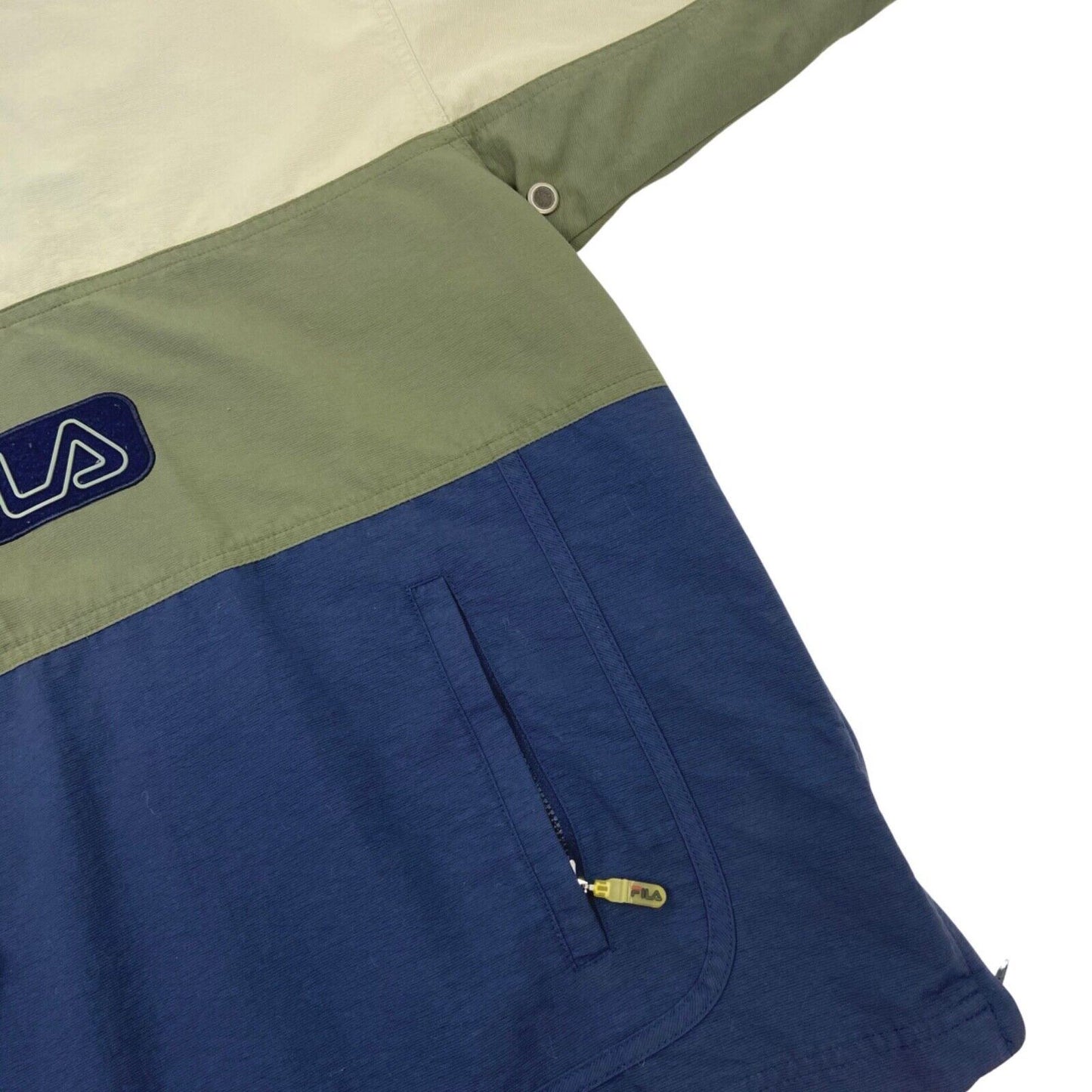 Vintage 90s Khaki Navy Fila 1/4 Zip Jacket L
