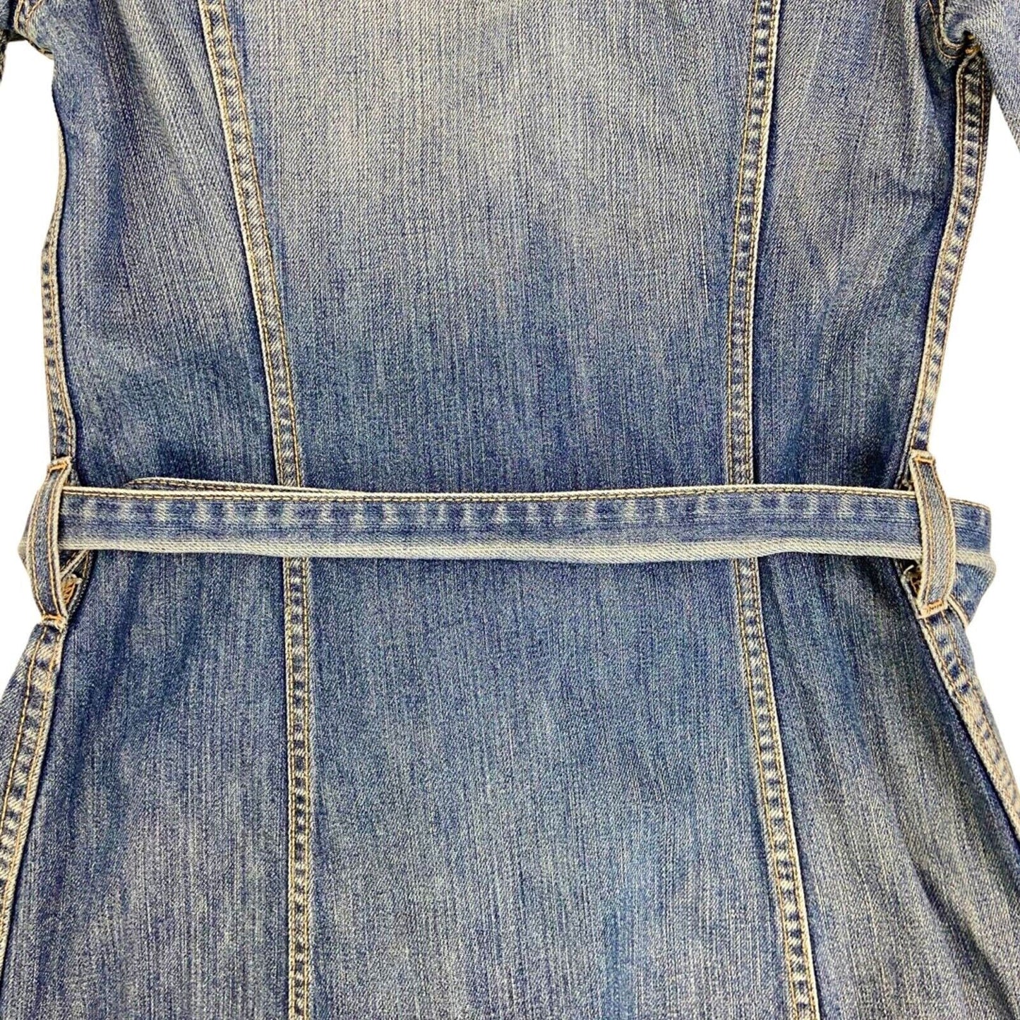 Vintage 90s 00s Blue Levi’s For Girls Button Down Denim Dress 8 10 S