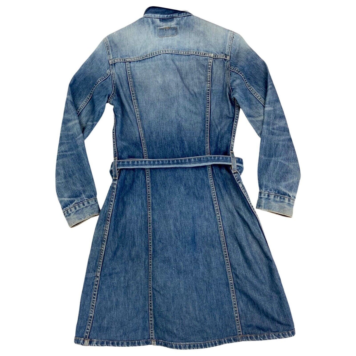 Vintage 90s 00s Blue Levi’s For Girls Button Down Denim Dress 8 10 S
