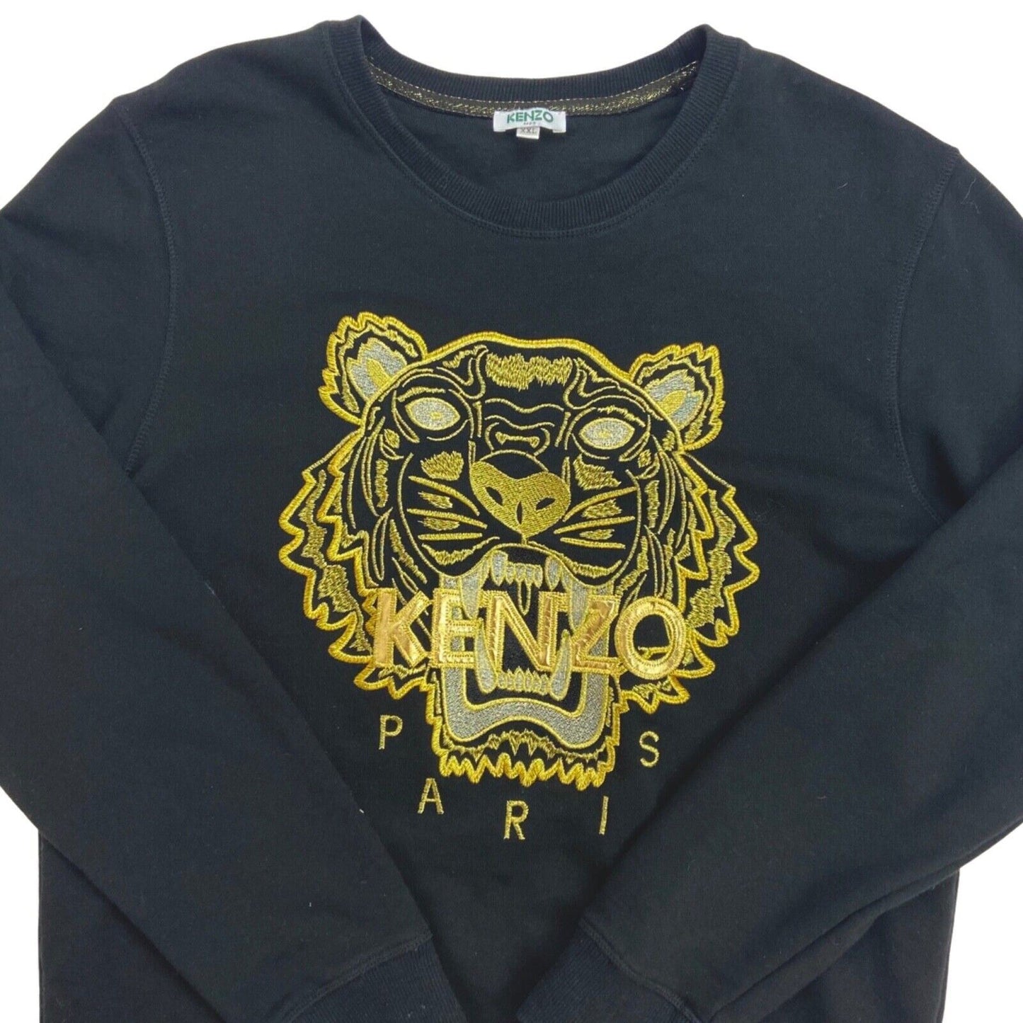 Vintage Y2K Black Gold Embroidered Kenzo Jumper M