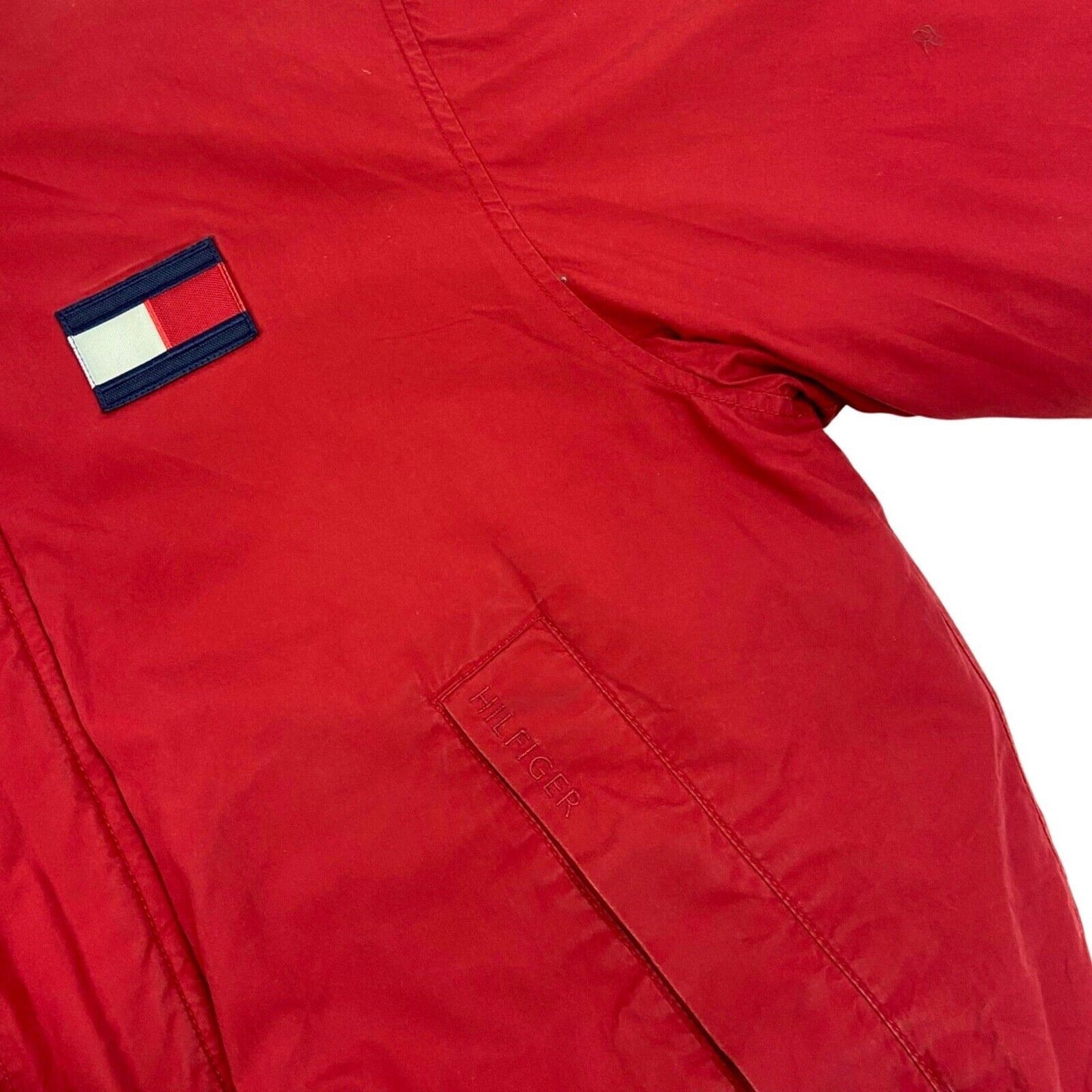 Vintage 90s Red Tommy Hilfiger Puffa Coat XL