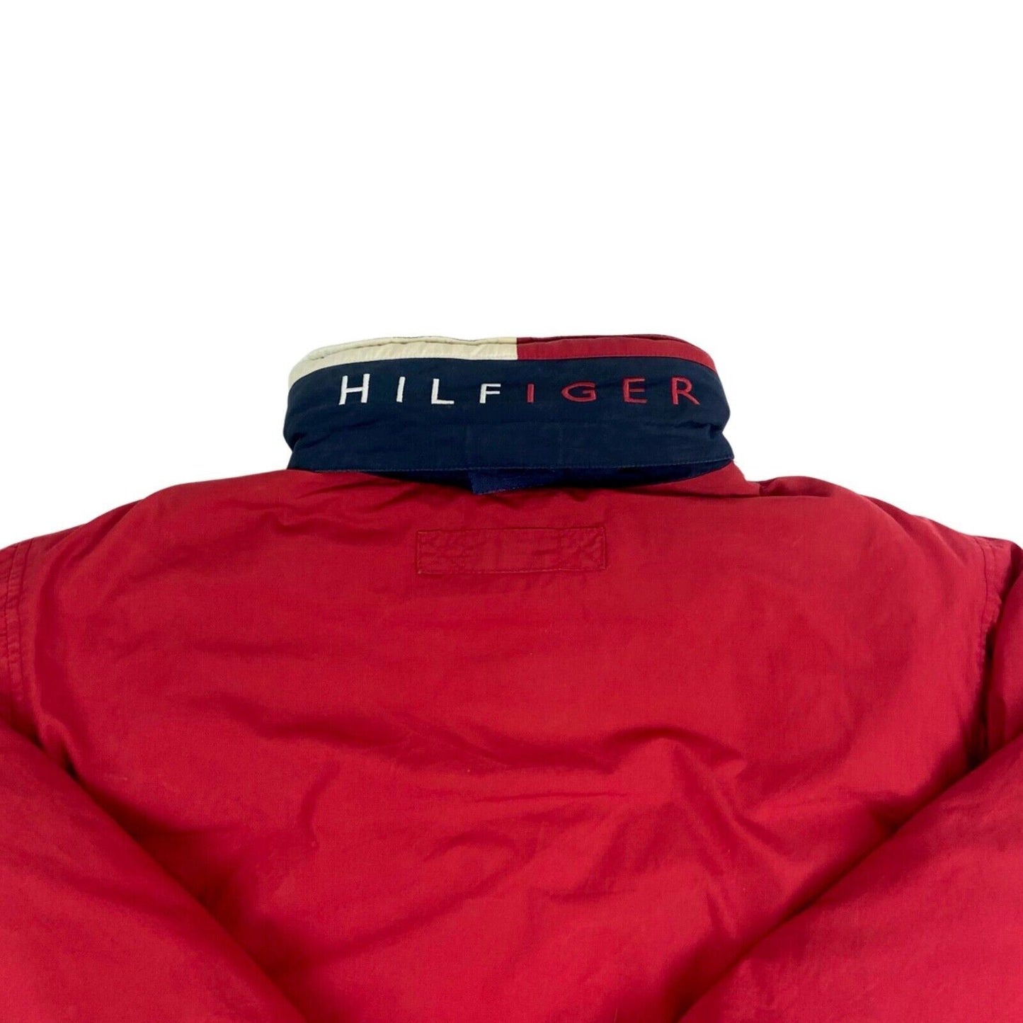 Vintage 90s Red Tommy Hilfiger Puffa Coat XL