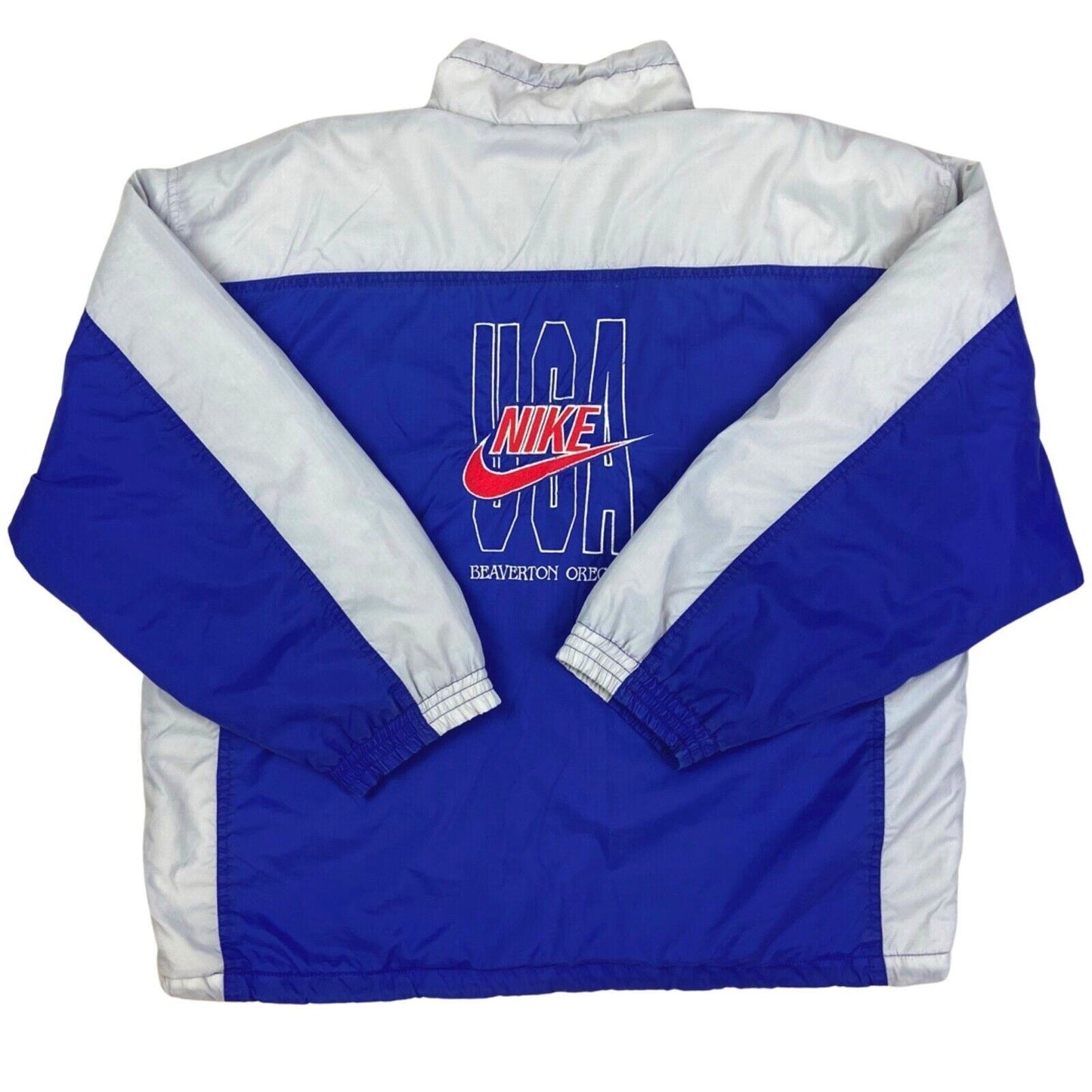 Vintage 1990 Blue Grey Nike Embroidered Windbreaker XXL