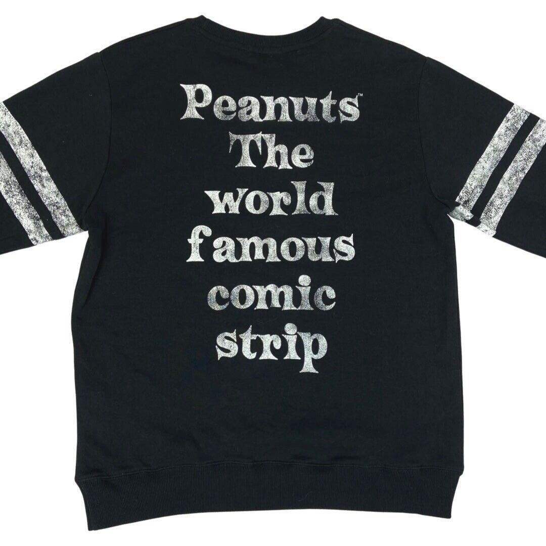 Vintage 90s 00s Black Peanuts Snoopy Loves Music Sweater sweatshirt jumper M