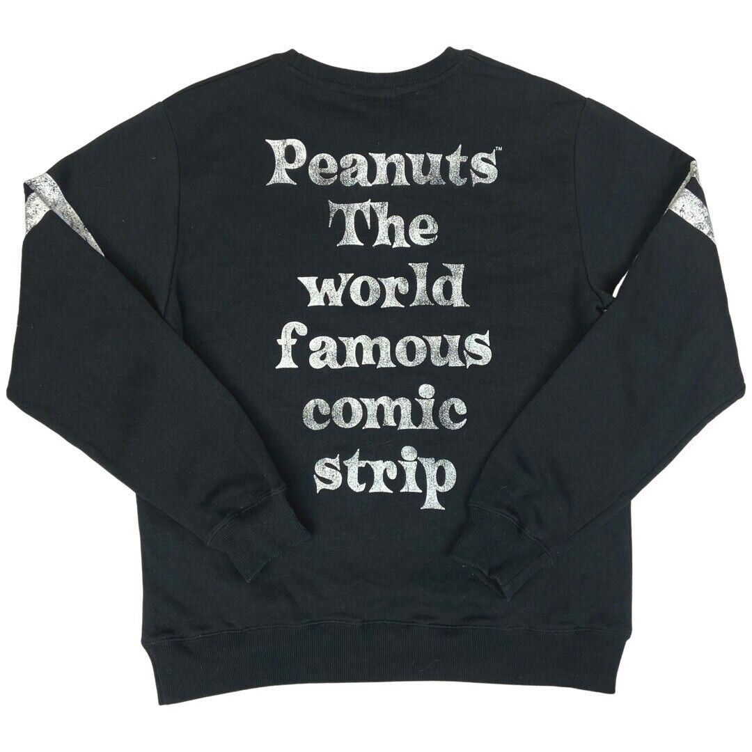 Vintage 90s 00s Black Peanuts Snoopy Loves Music Sweater sweatshirt jumper M