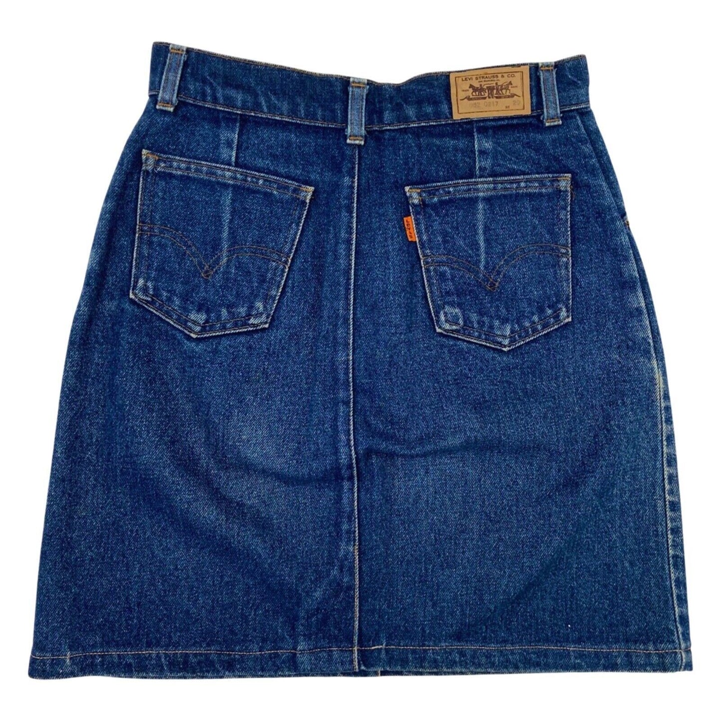 Vintage 70s Orange Tab Levi’s Denim Mini Skirt 8 10 S