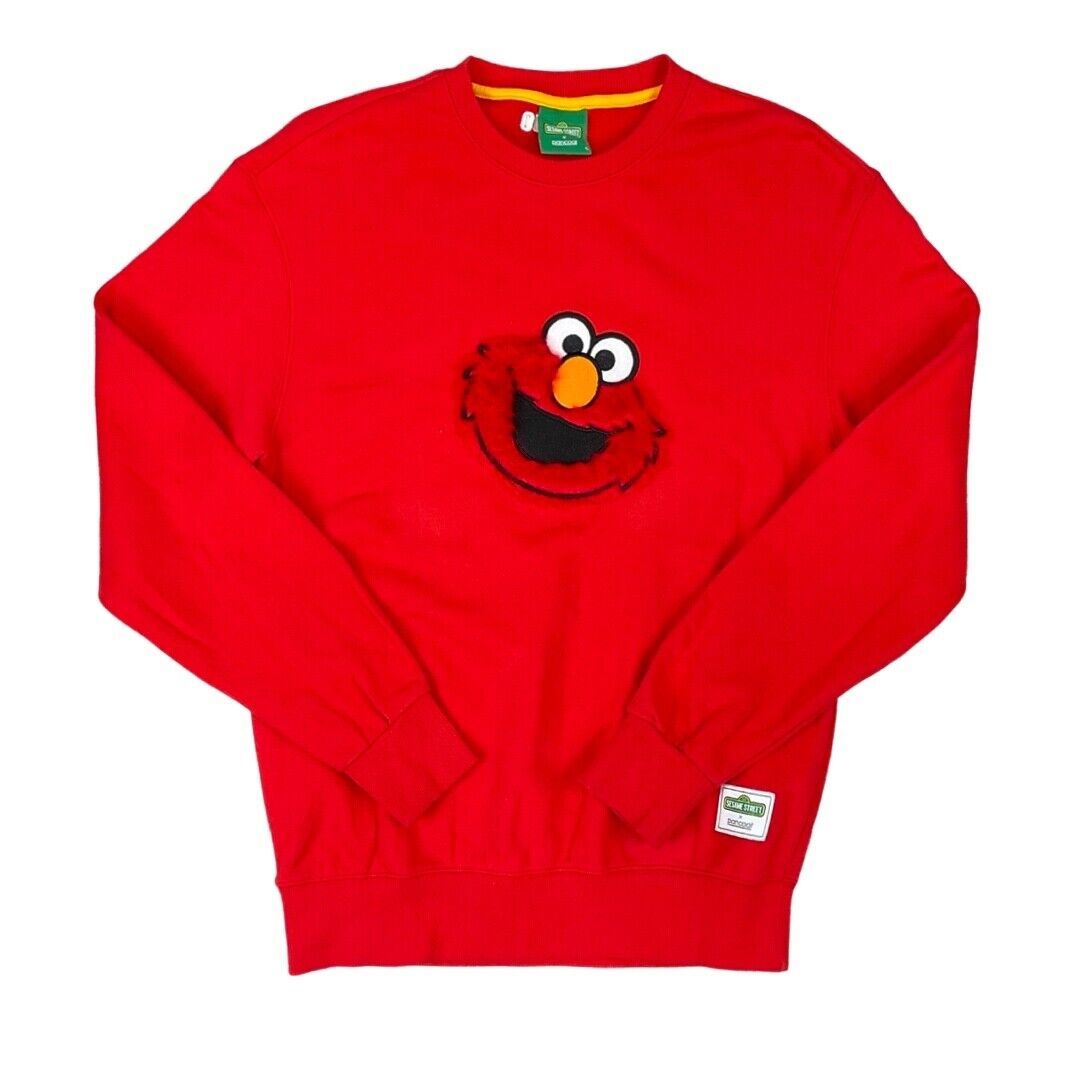 Vintage 90s 00s Red Sesame Street x Pancoat Elmo Crew Neck Jumper S