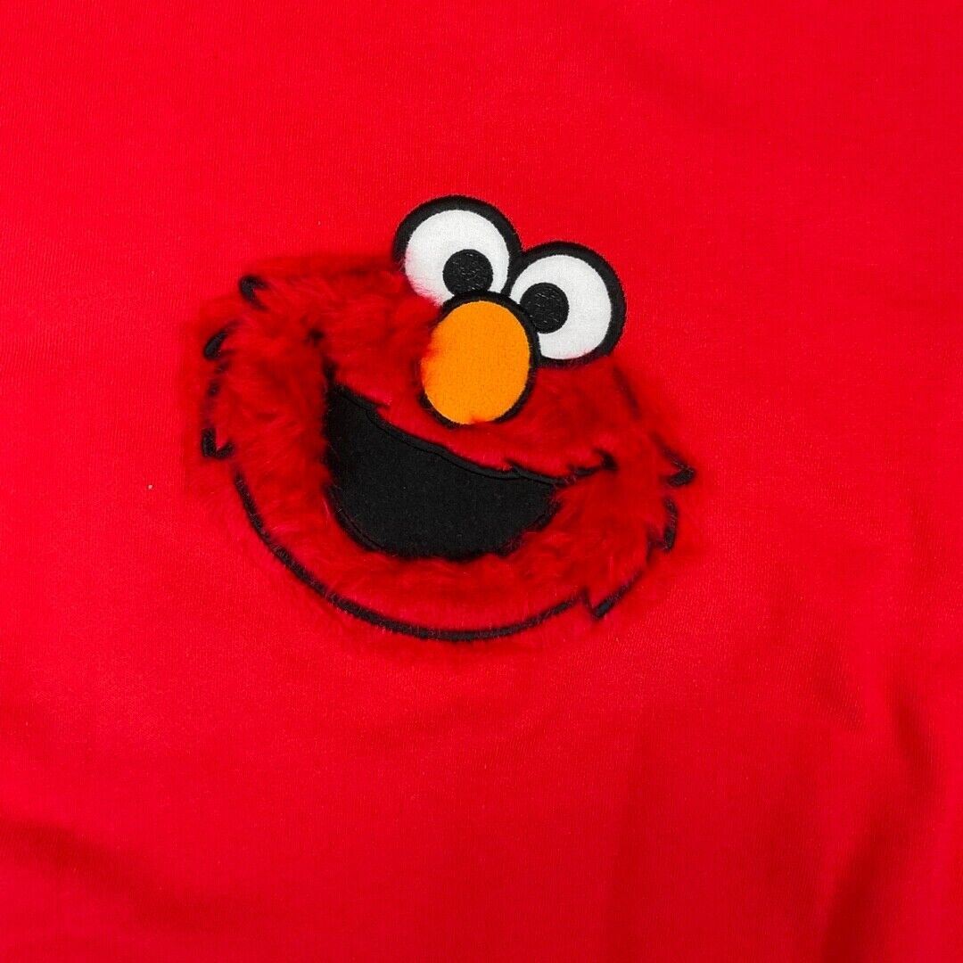 Vintage 90s 00s Red Sesame Street x Pancoat Elmo Crew Neck Jumper S