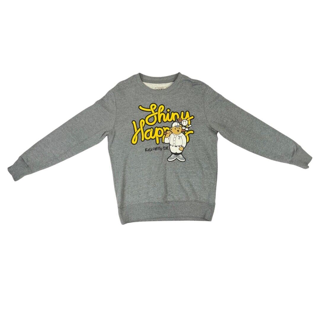 Vintage 00s 90s Grey Teenie Weenie Baseball Bear Crew Neck Jumper M