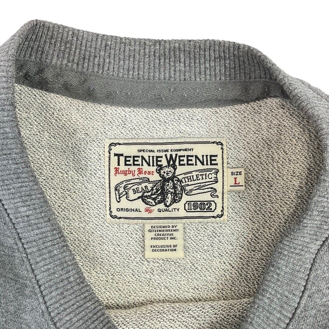 Vintage 00s 90s Grey Teenie Weenie Baseball Bear Crew Neck Jumper M
