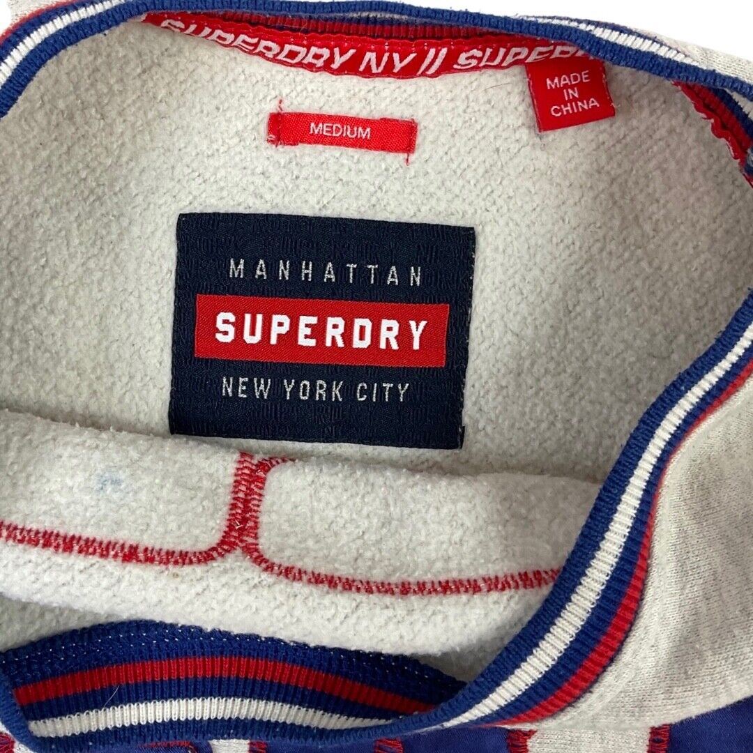 Vintage 90s 00s Grey Superdry Spell Out Logo Crew Neck Dolman Jumper 12