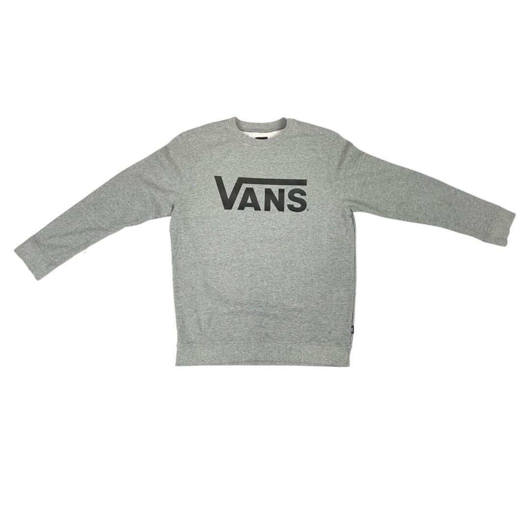 Vintage 90s 00s Grey Vans Skateboard Spell Out Logo Slim Fit Crew Neck Jumper S