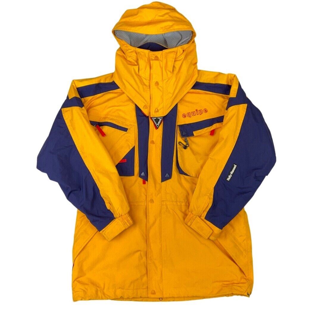 Vintage 90s Yellow Helly Hansen Equipe Waterproof Ski Jacket