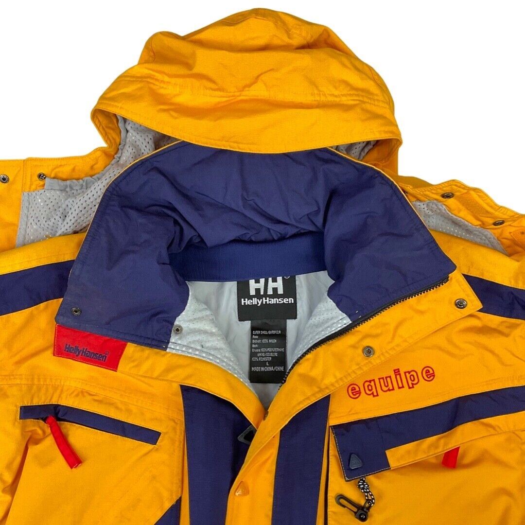 Vintage 90s Yellow Helly Hansen Equipe Waterproof Ski Jacket