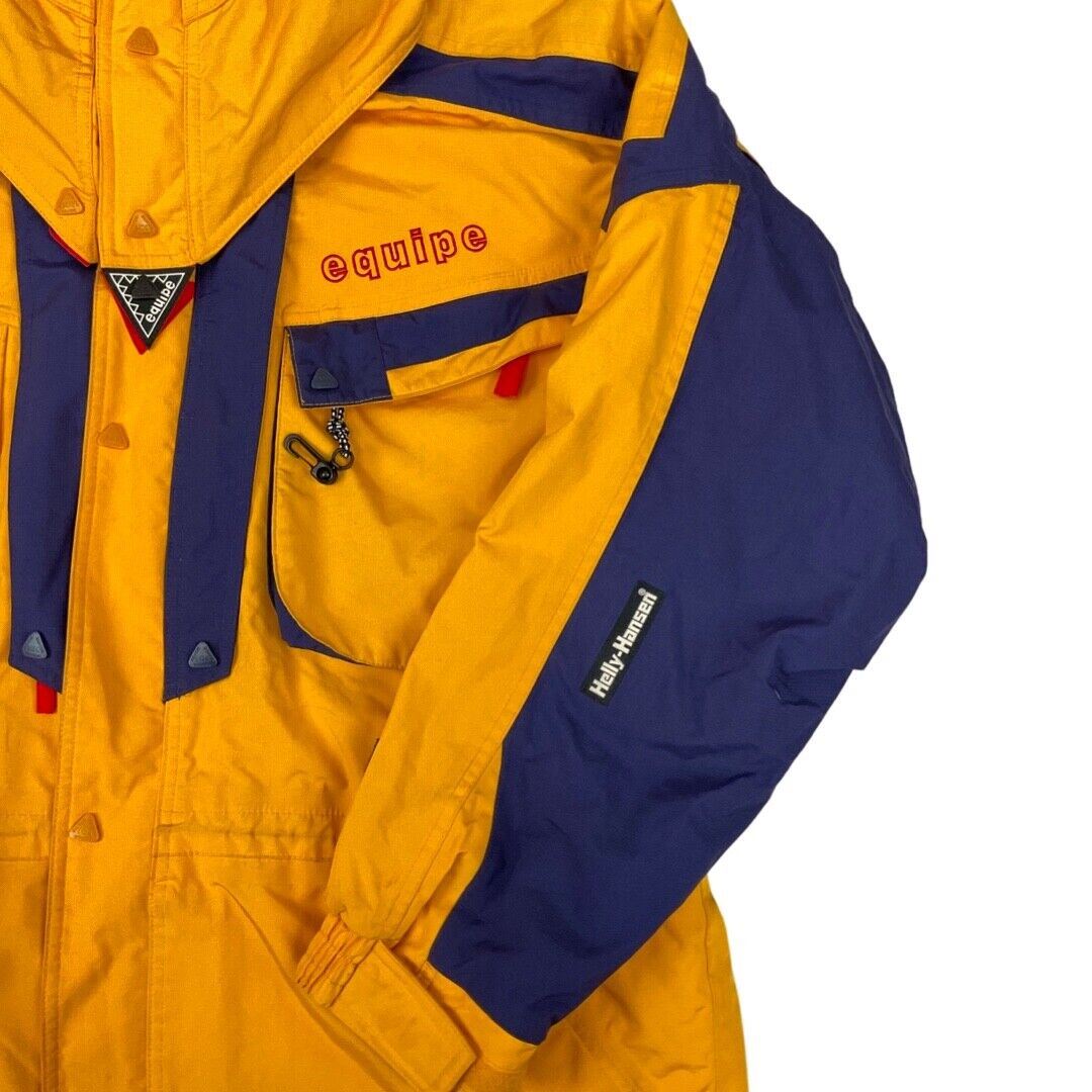 Vintage 90s Yellow Helly Hansen Equipe Waterproof Ski Jacket