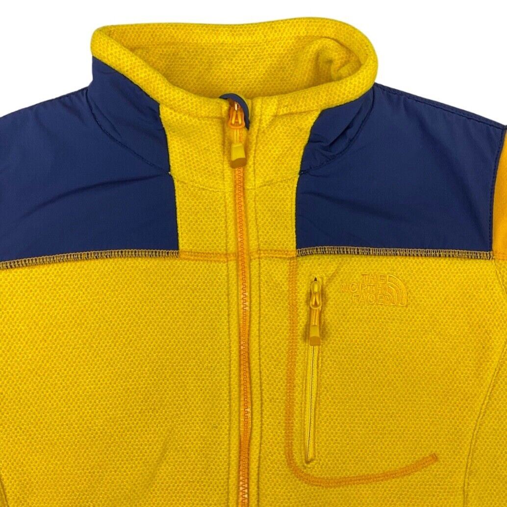 Vintage 90s Bright Yellow Blue The North Face Fleece Zip-Up Jacket S
