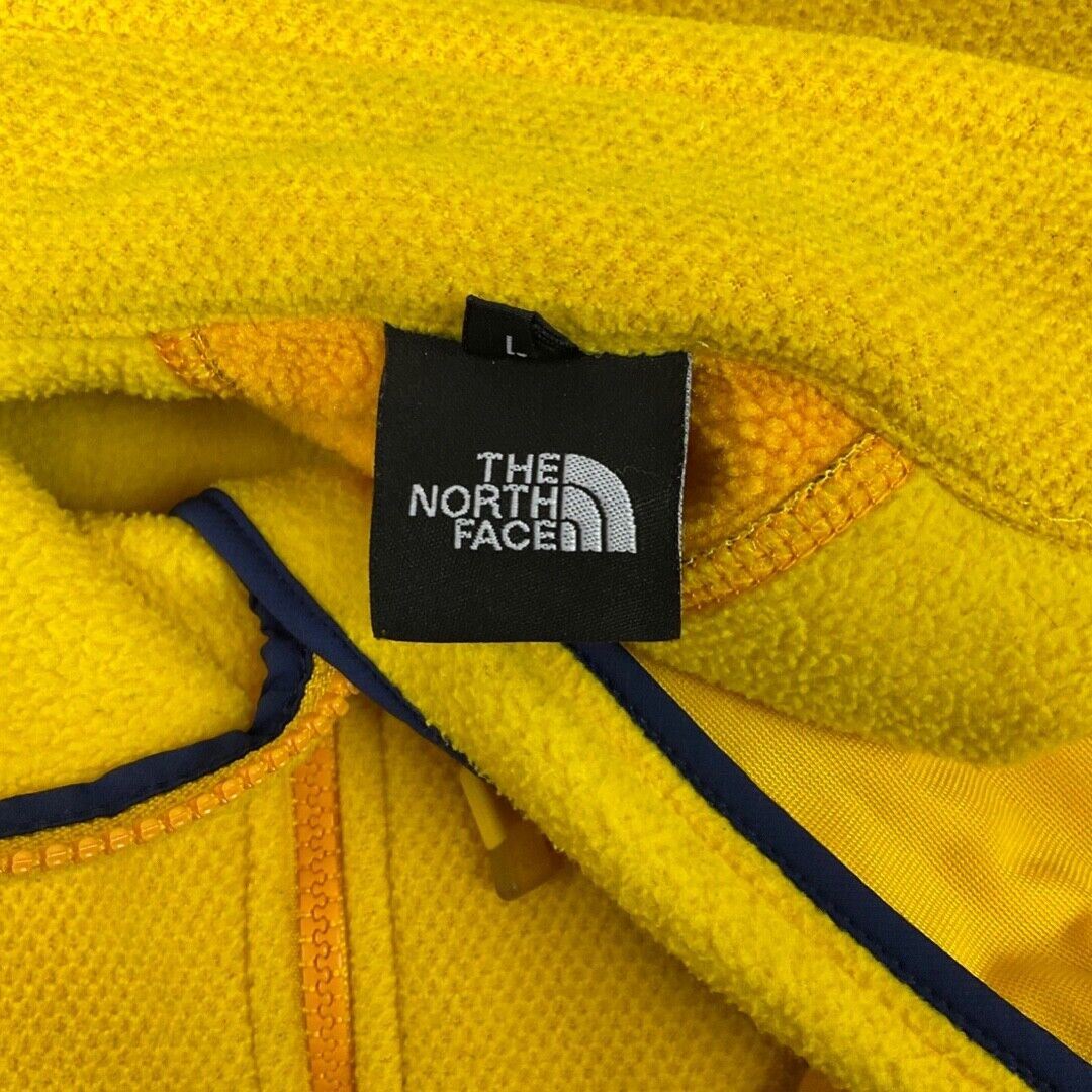 Vintage 90s Bright Yellow Blue The North Face Fleece Zip-Up Jacket S