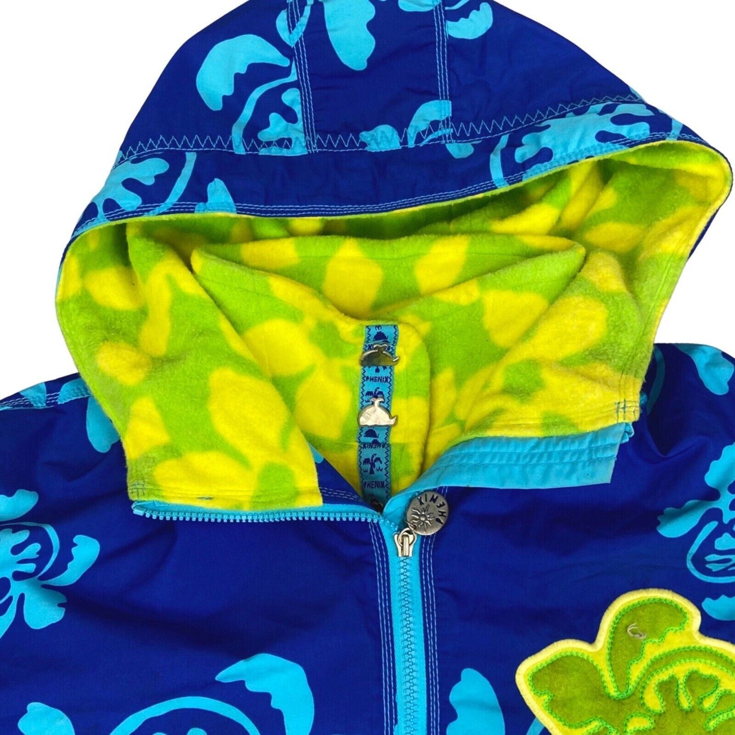 Vintage 90s Blue All Over Turtle Print Fleece Lined Phenix Ski Jacket XL
