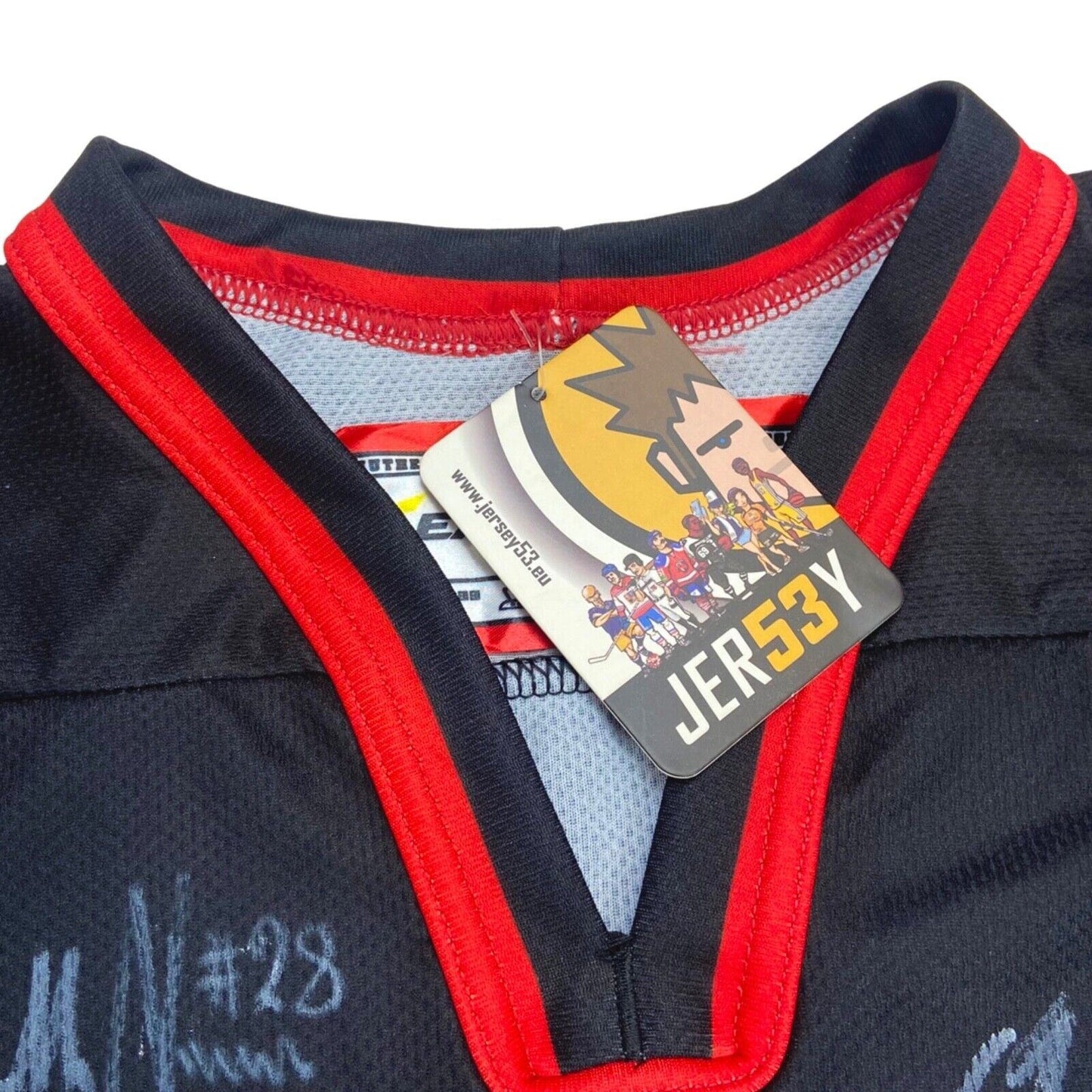 Vintage 90s 00s Black Red Signed Aalborg Pirates Jersey XL