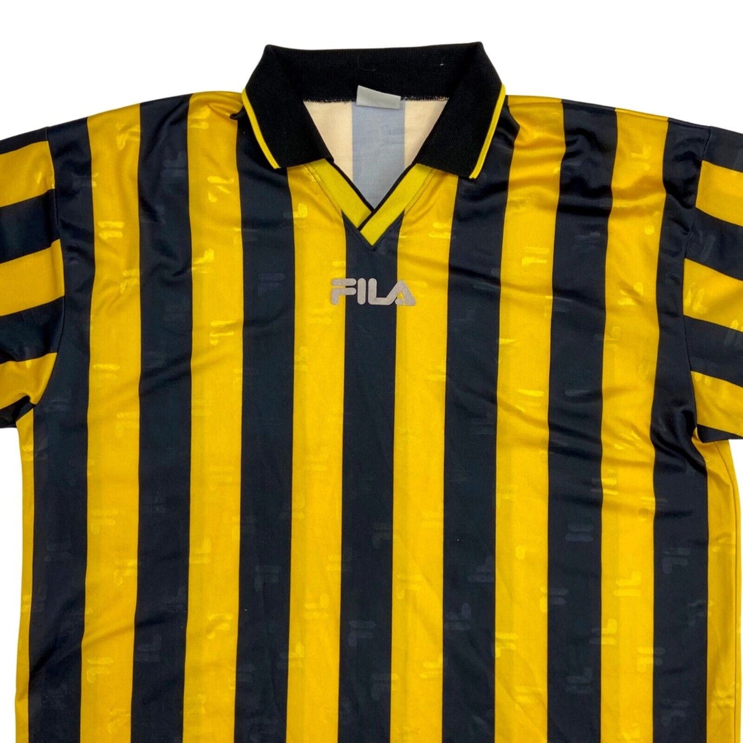 Vintage 90s Yellow Black Fila Football Monogram Jersey L