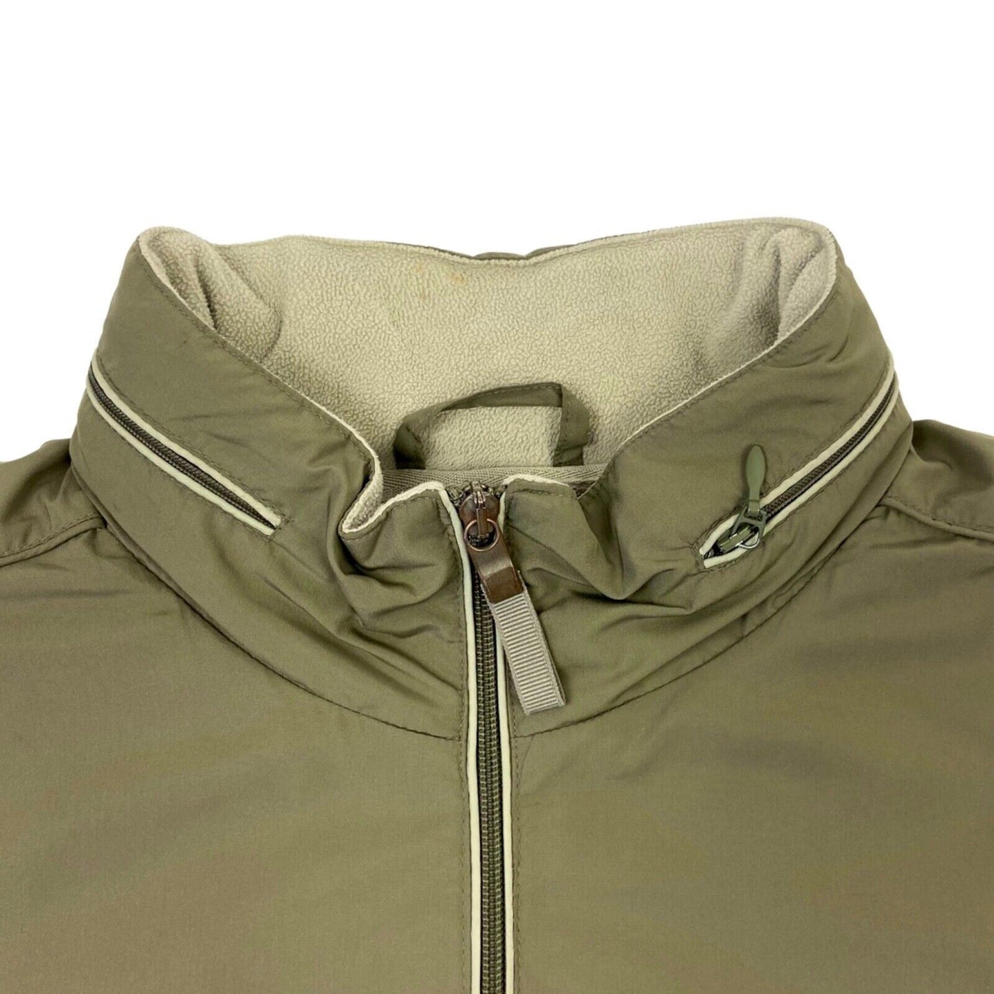 Vintage 90s Khaki Green Embroidered Fleece Lined Champion Windbreaker L