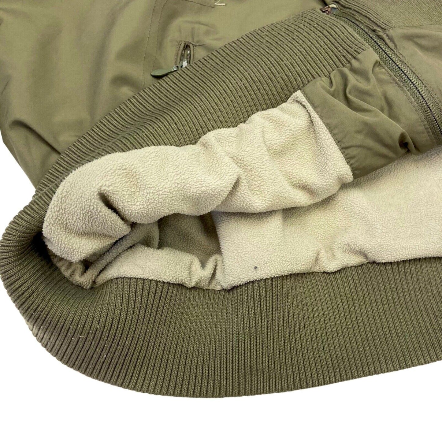 Vintage 90s Khaki Green Embroidered Fleece Lined Champion Windbreaker L