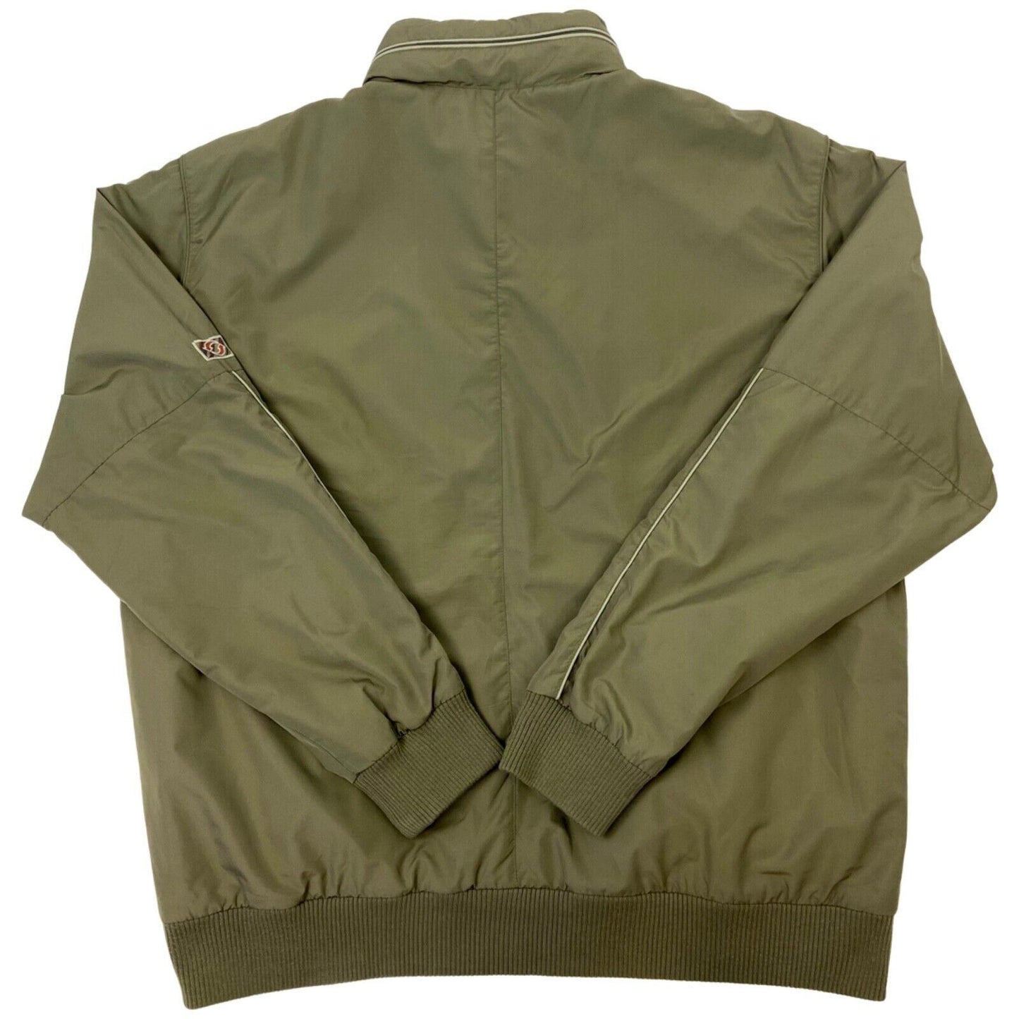 Vintage 90s Khaki Green Embroidered Fleece Lined Champion Windbreaker L
