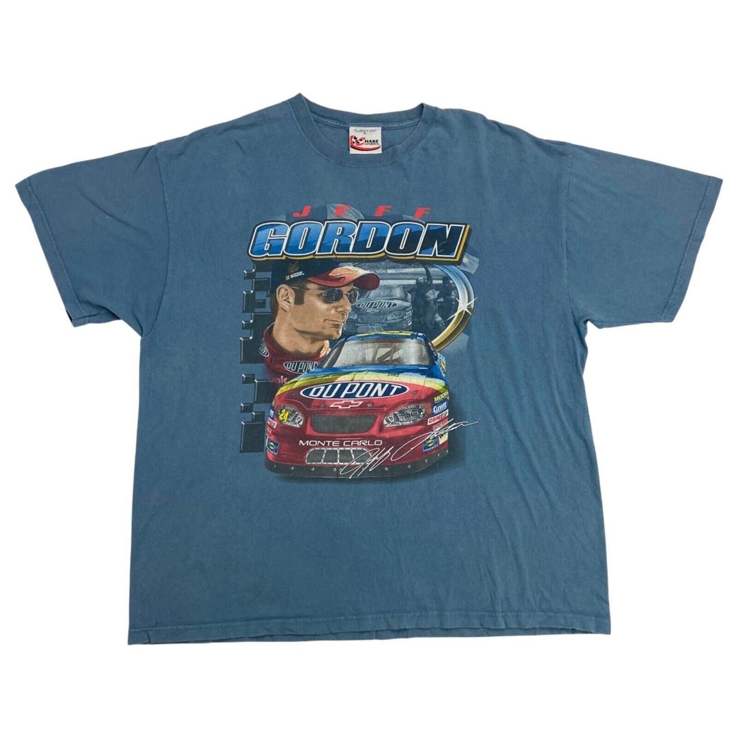 Vintage 2004 Blue Jeff Gordon NASCAR Graphic Print T-shirt XL