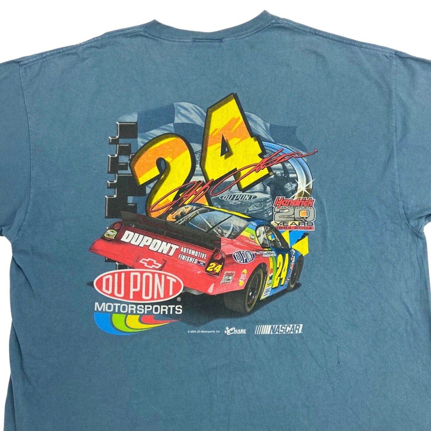Vintage 2004 Blue Jeff Gordon NASCAR Graphic Print T-shirt XL