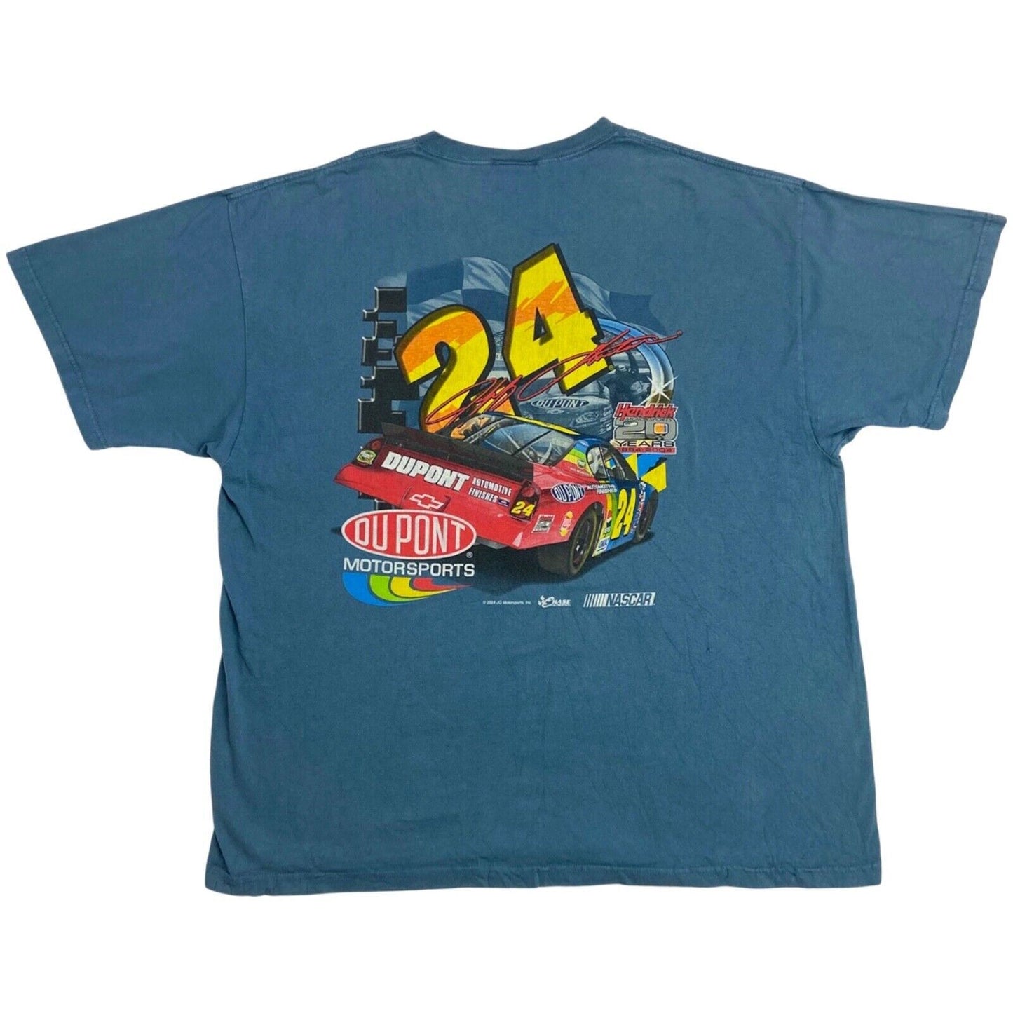 Vintage 2004 Blue Jeff Gordon NASCAR Graphic Print T-shirt XL