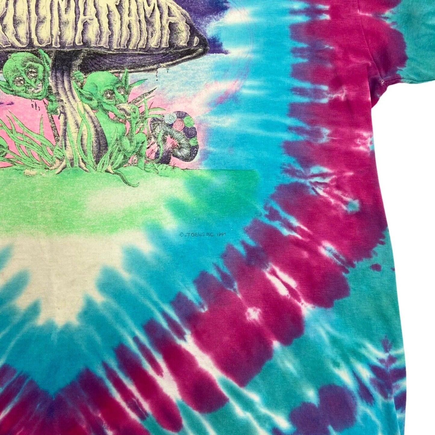 Vintage 1991 Blue Pink Super Rare Shroomarama Tie Dye T-shirt XL