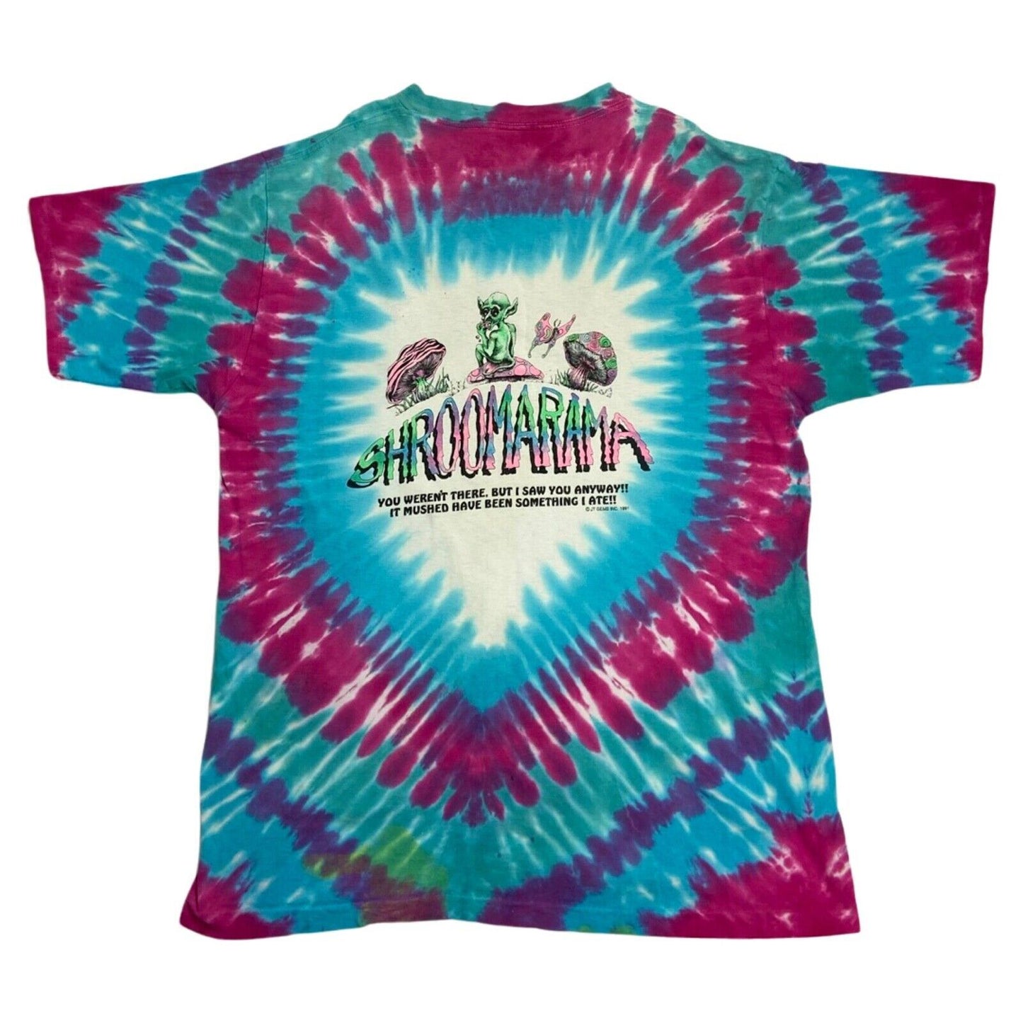Vintage 1991 Blue Pink Super Rare Shroomarama Tie Dye T-shirt XL