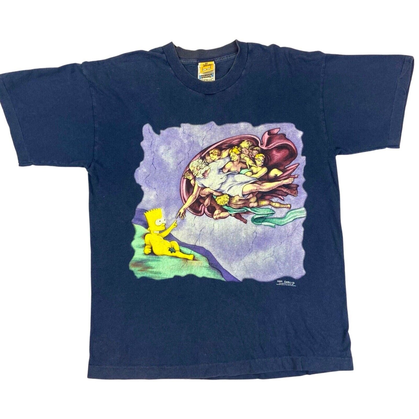 Vintage Blue 1999 Super Rare Simpsons Graphic Single Stitch T-shirt L