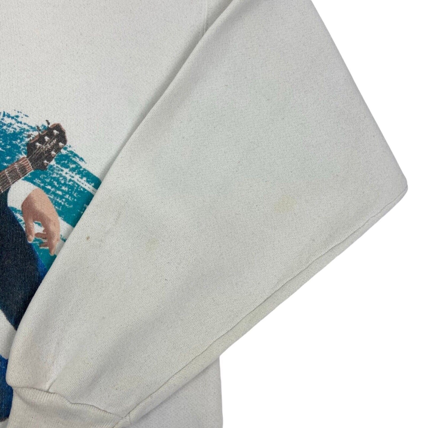 VTG 1992 White Blue Garth Brooks Double Graphic Music Sweatshirt Jumper M