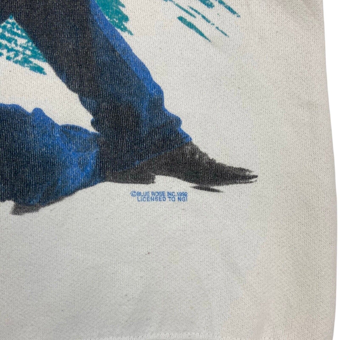 VTG 1992 White Blue Garth Brooks Double Graphic Music Sweatshirt Jumper M