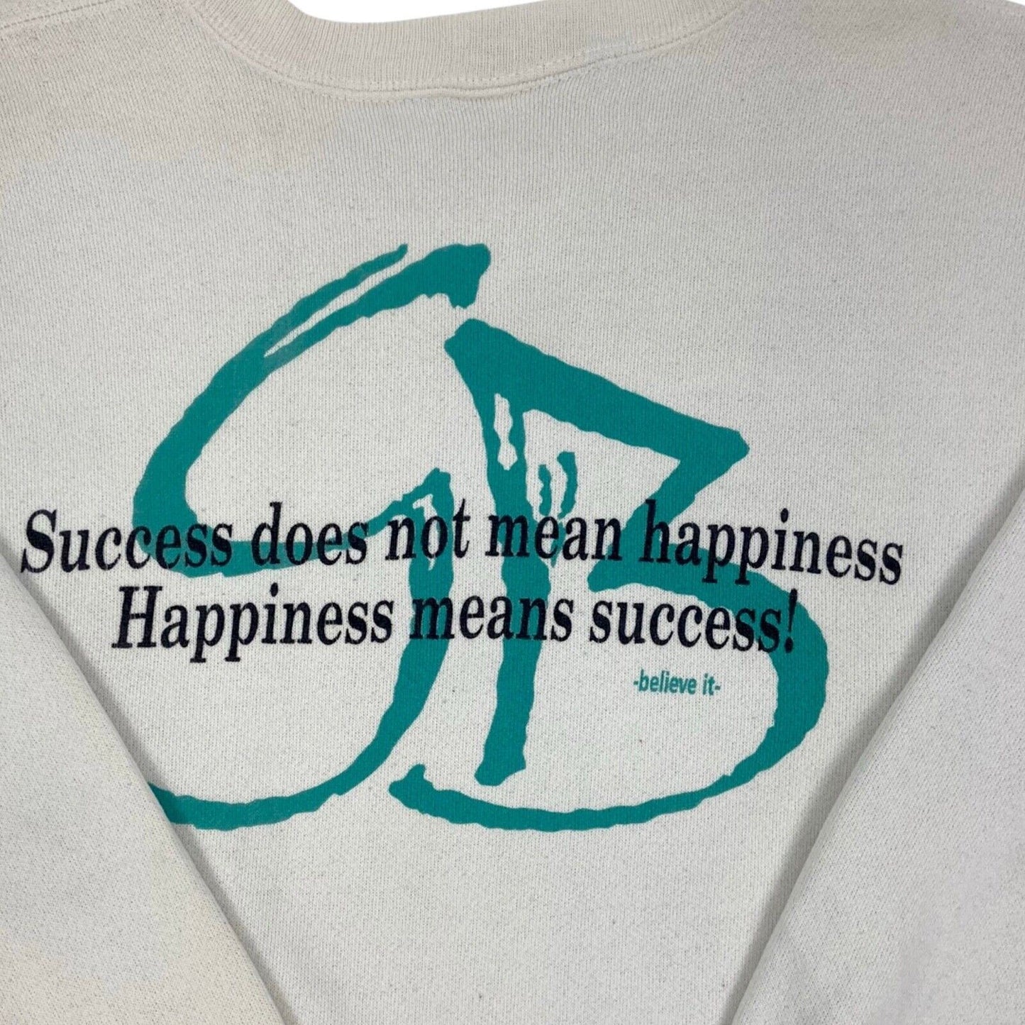 VTG 1992 White Blue Garth Brooks Double Graphic Music Sweatshirt Jumper M