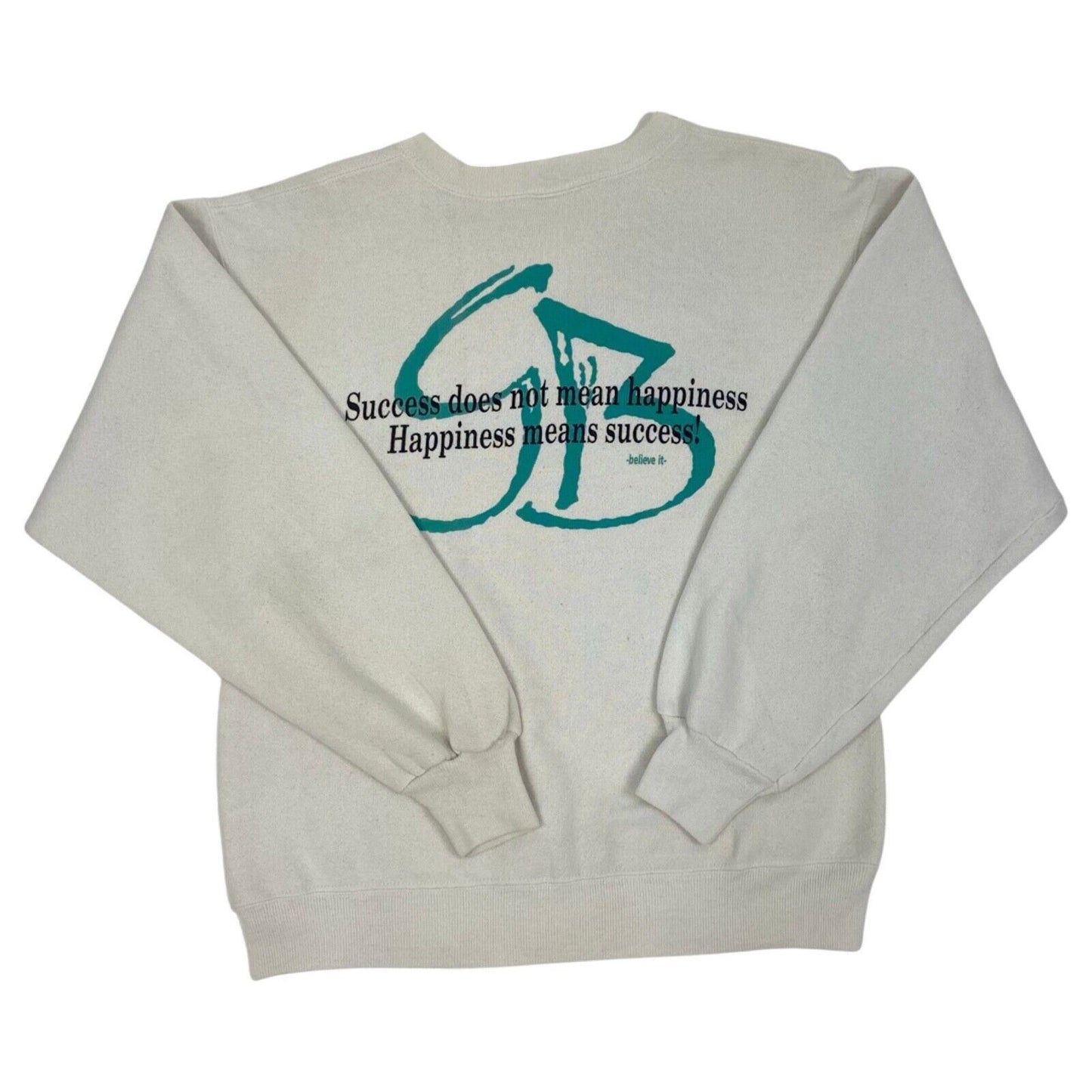 VTG 1992 White Blue Garth Brooks Double Graphic Music Sweatshirt Jumper M