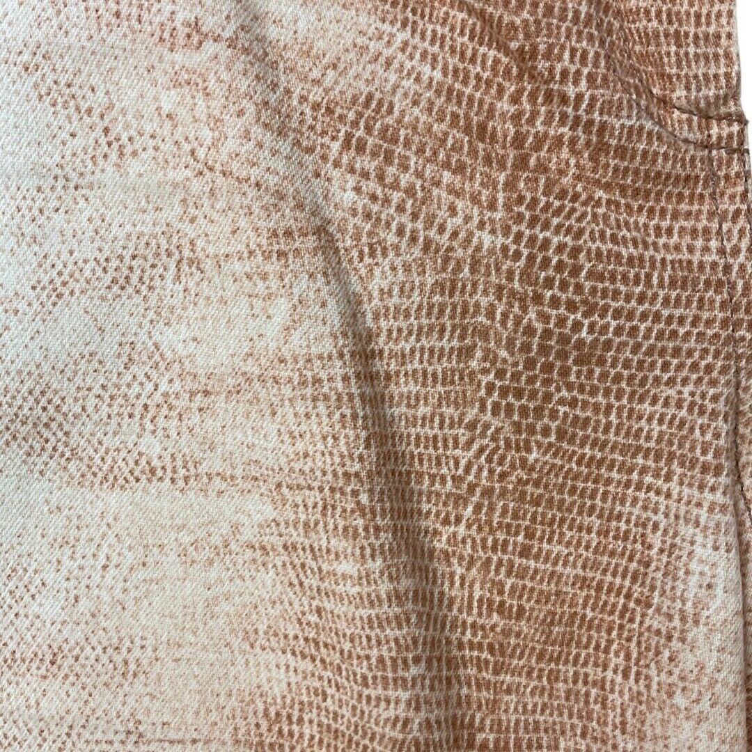 Vintage 90s Y2K Cream Brown Snakeskin Animal Print Bootcut Trousers 8 10 S