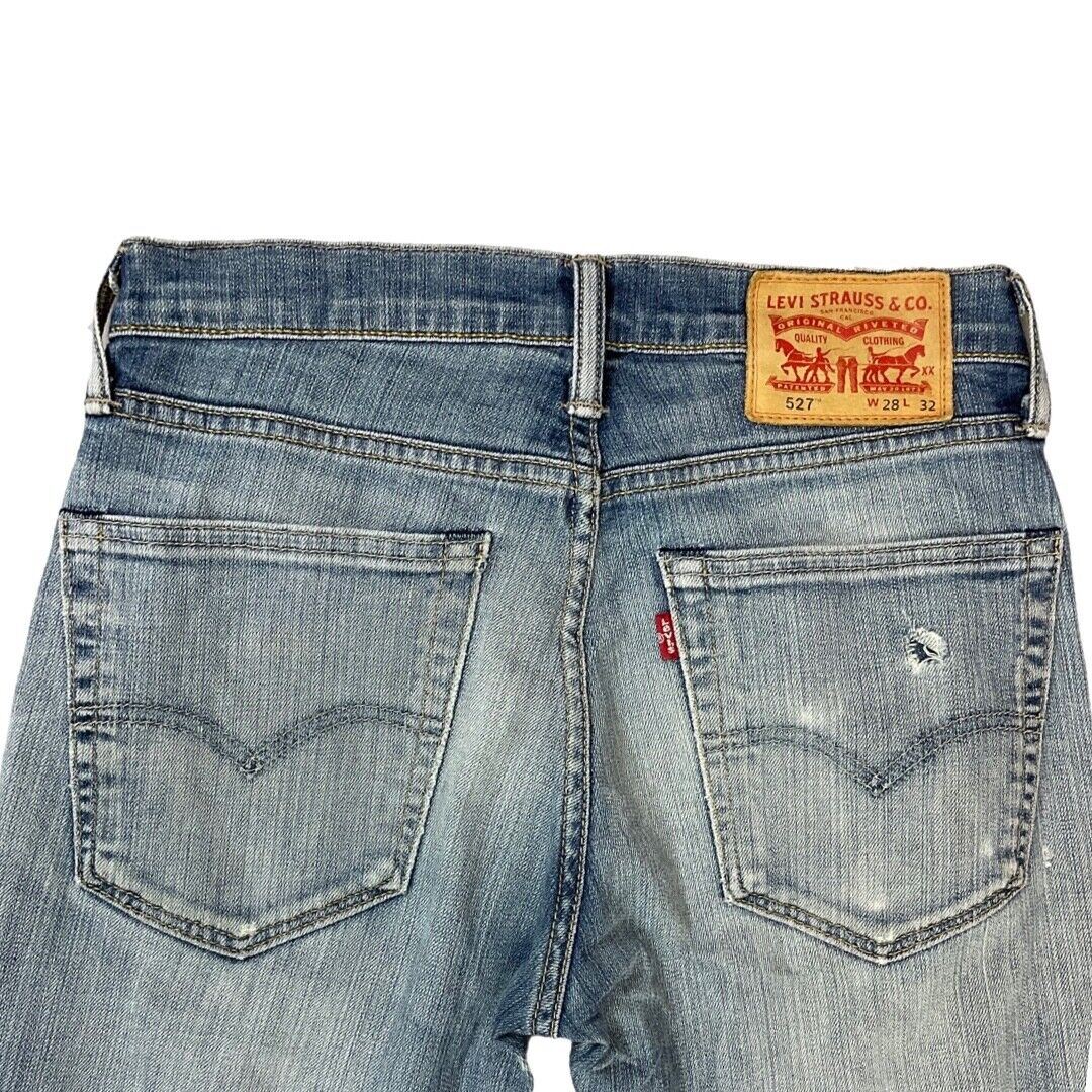 Vintage 90s 00s Blue Levi’s 527 Distressed Bootcut Denim Jeans 28 Waist S