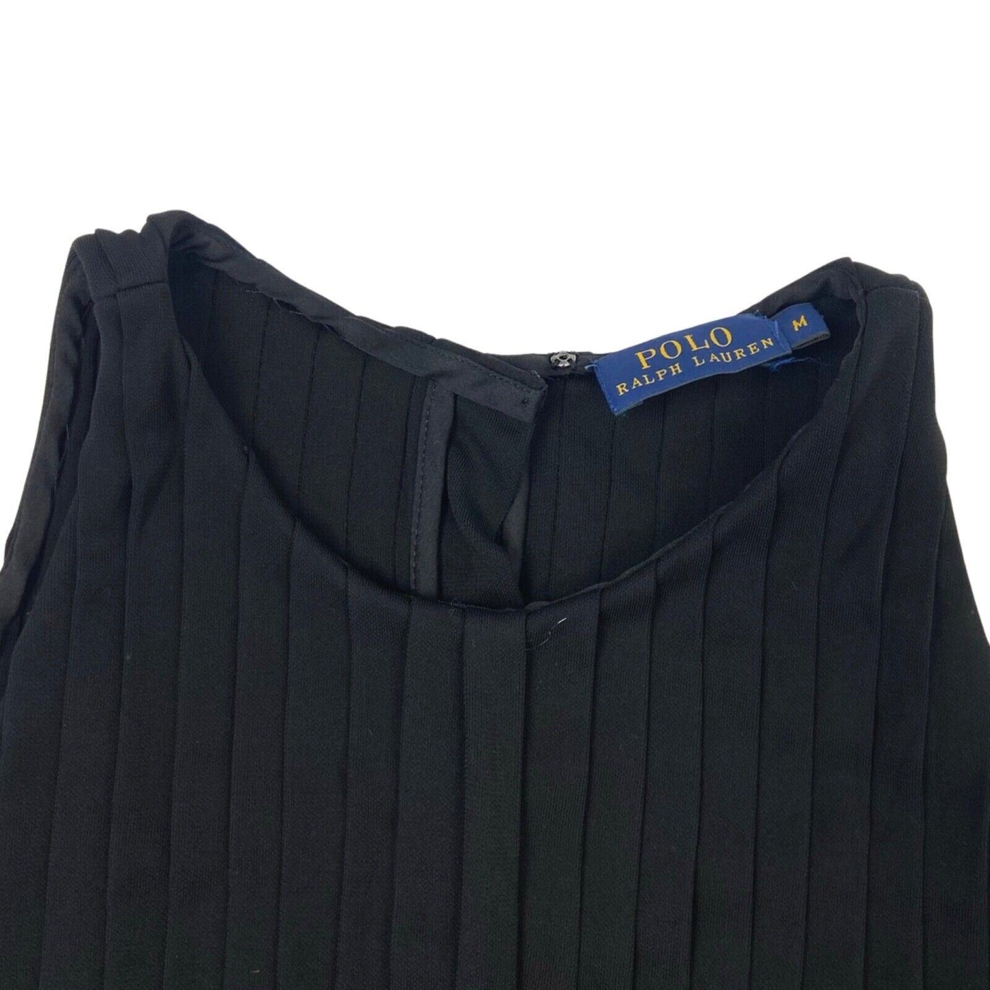 Vintage 90s 00s Black Polo by Ralph Lauren Pleated Mini Dress 8 10 S
