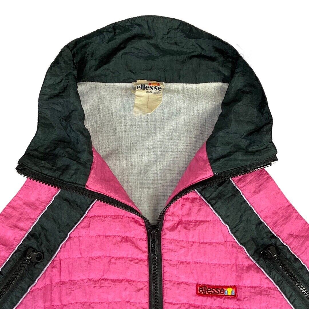VTG 80s 90s Pink Lilac Black Egyptian Hieroglyph Ellesse Windbreaker Jacket XL