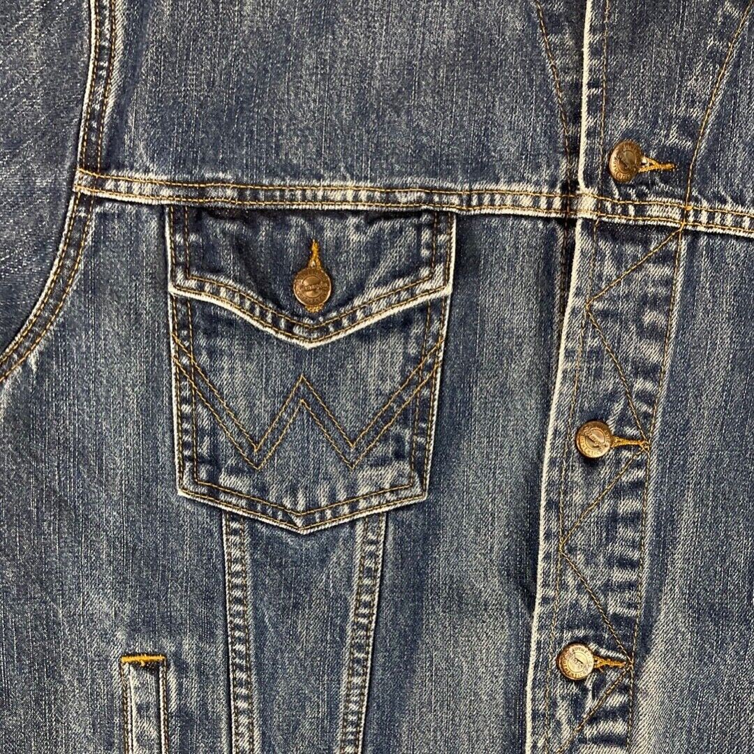 Vintage 90s 00s Light Blue Wrangler Western Men's Denim Jacket 50" L XL